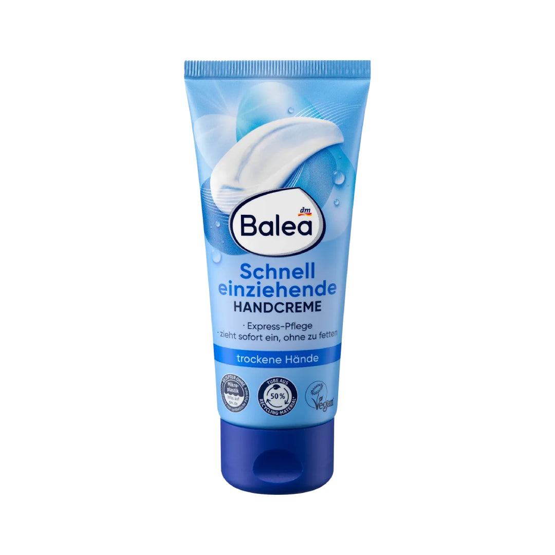 Balea hand cream tube on a white background