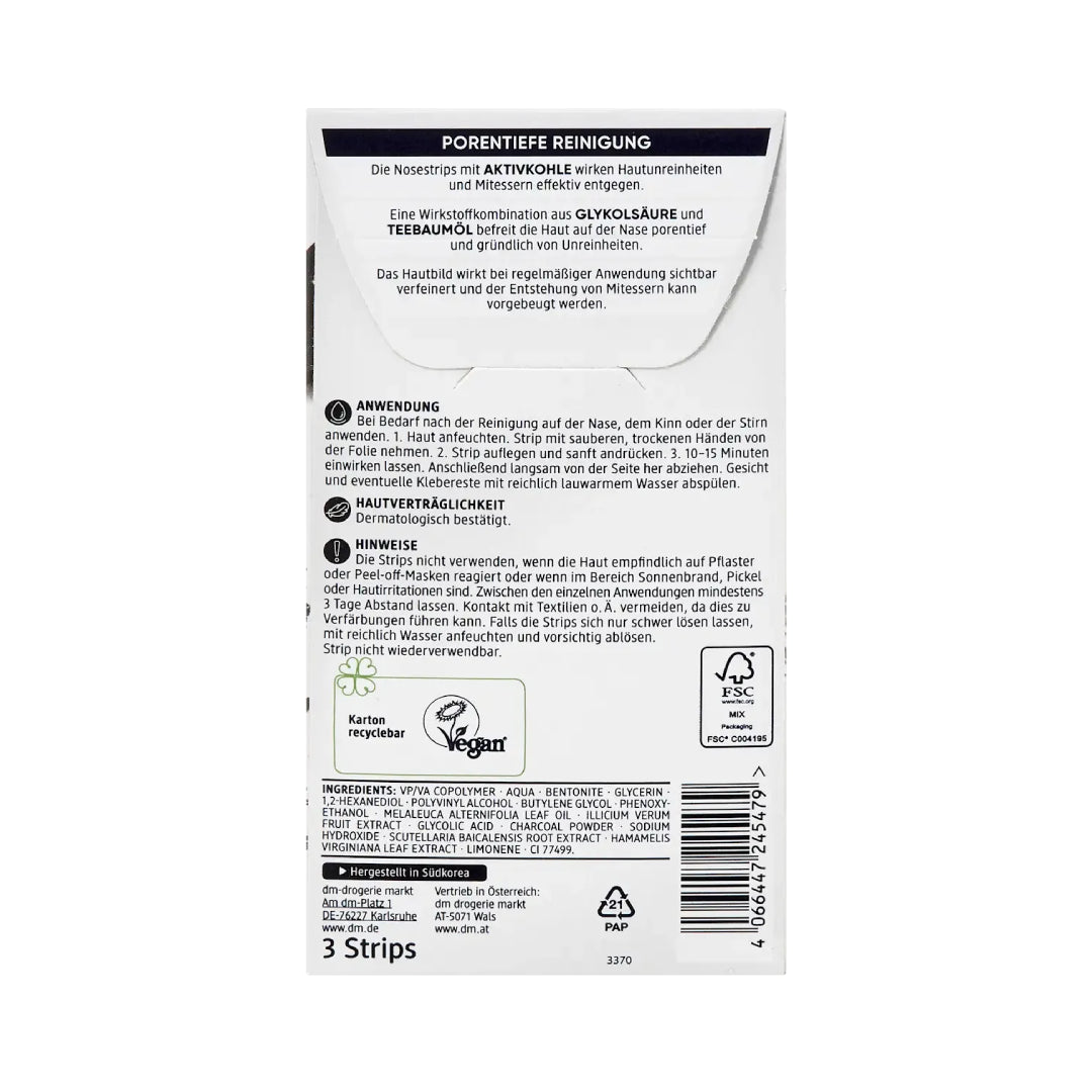 Balea Nosestrips with Activated Carbon 3 strips
