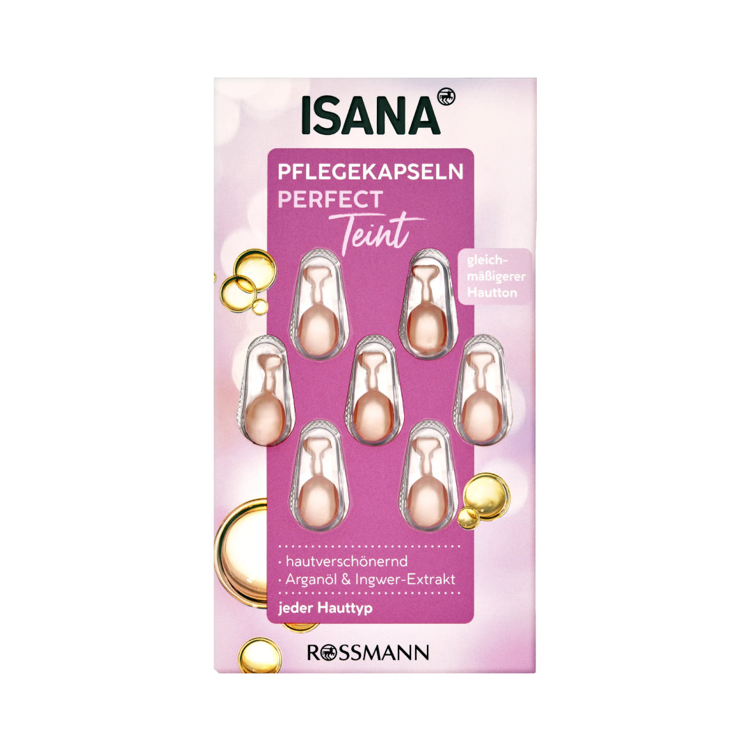 ISANA skincare capsules packaging on a white background