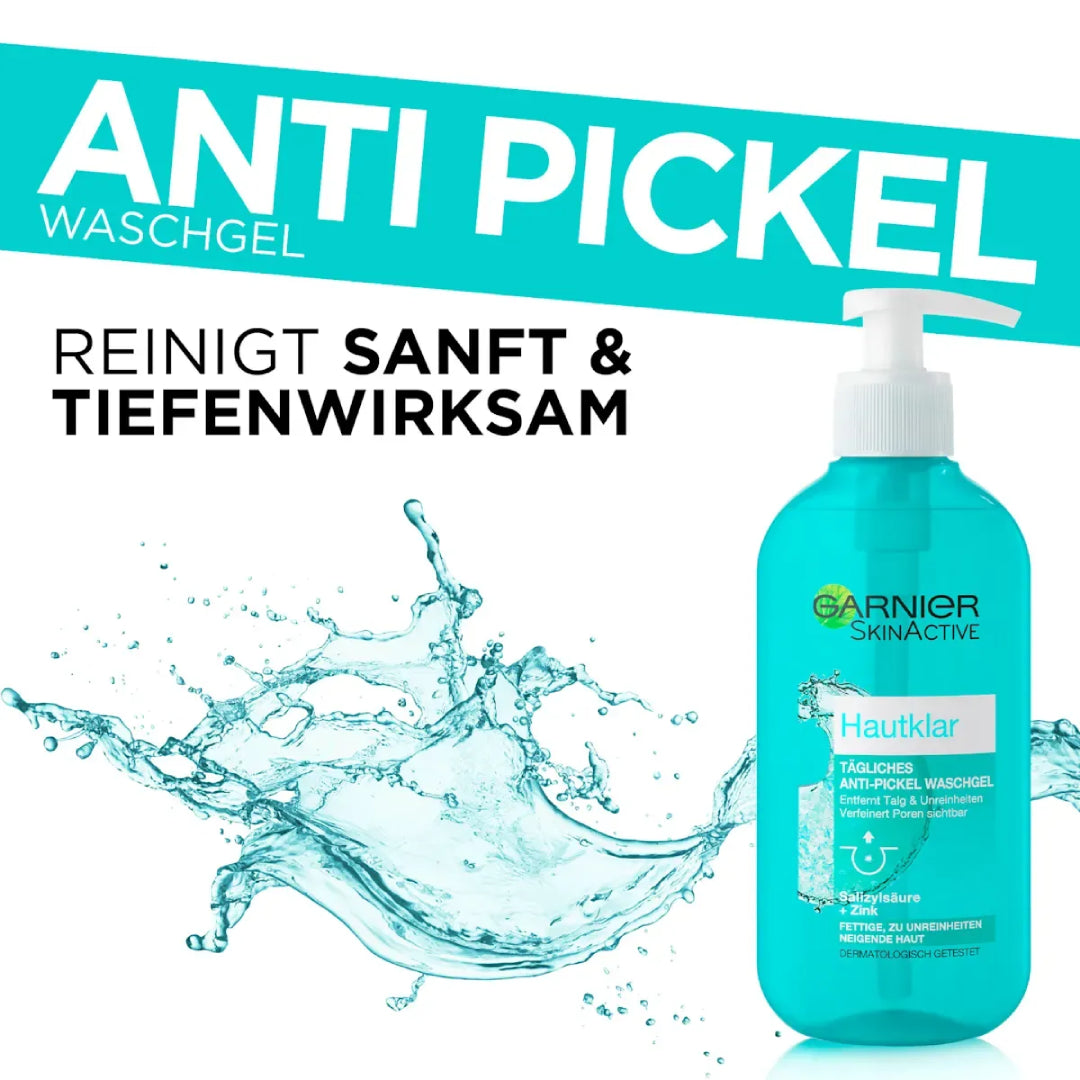 Garnier SkinActive Pure Active Anti-Blemish Cleansing Wash Gel, 200 ml
