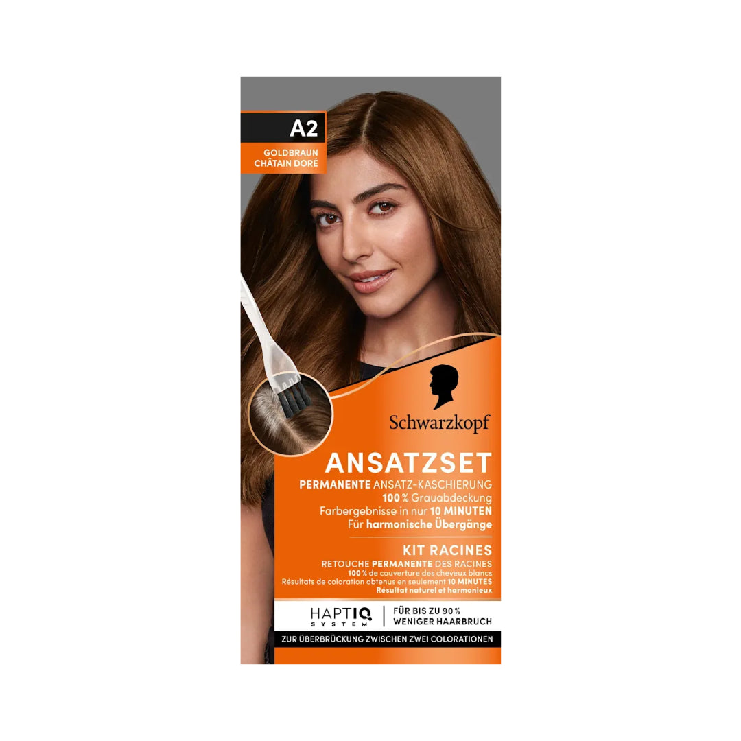 Schwarzkopf Hair Dye Root Retoucher Set in shade A2 Golden Brown