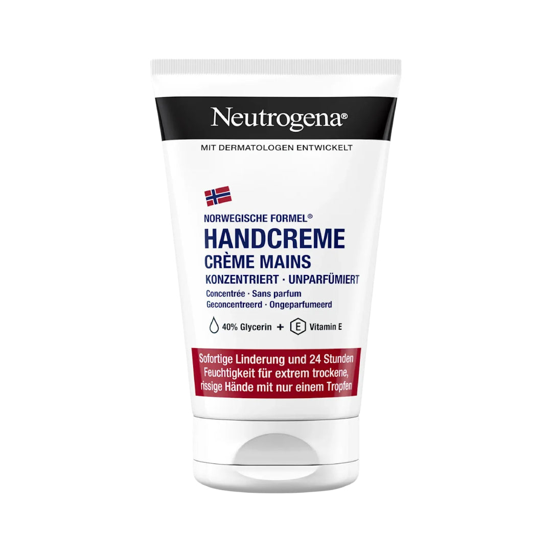 Neutrogena hand cream tube on a white background