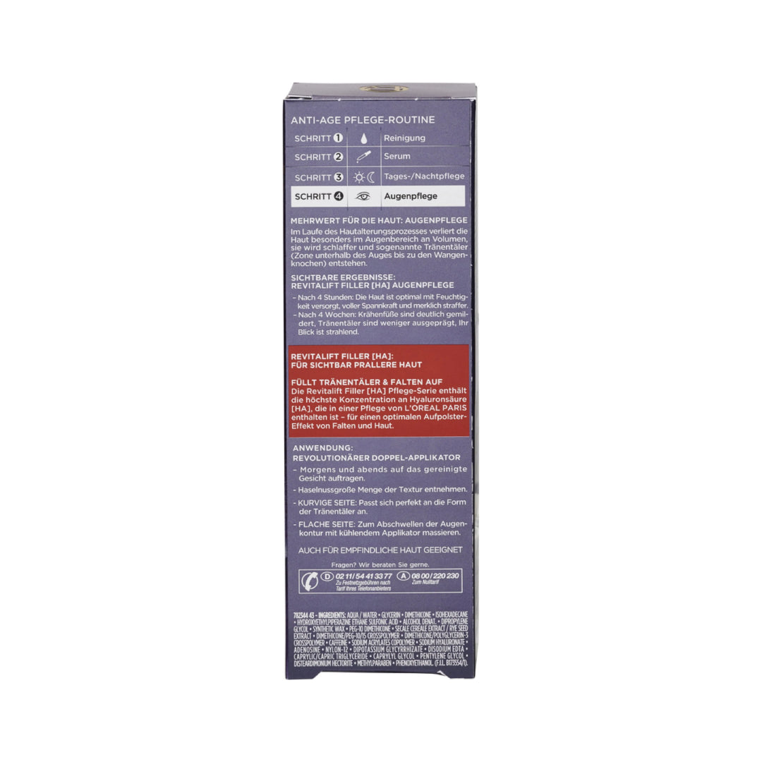 L'ORÉAL PARIS REVITALIFT Filler HA Renew Eye Cream 15 ml