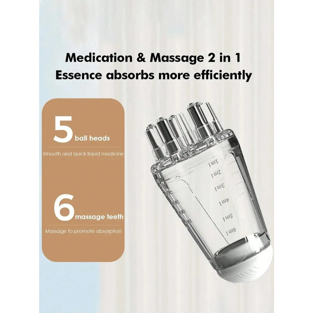 Steel scalp massage brush with tonic or any liquid product