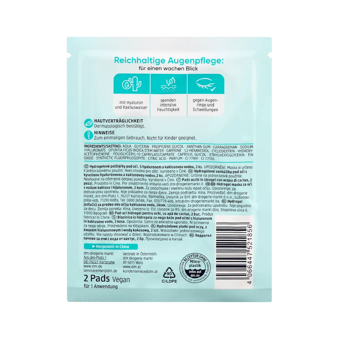 Balea Hydrogel Eye Pads with Hyaluronic Acid and Cactus Water