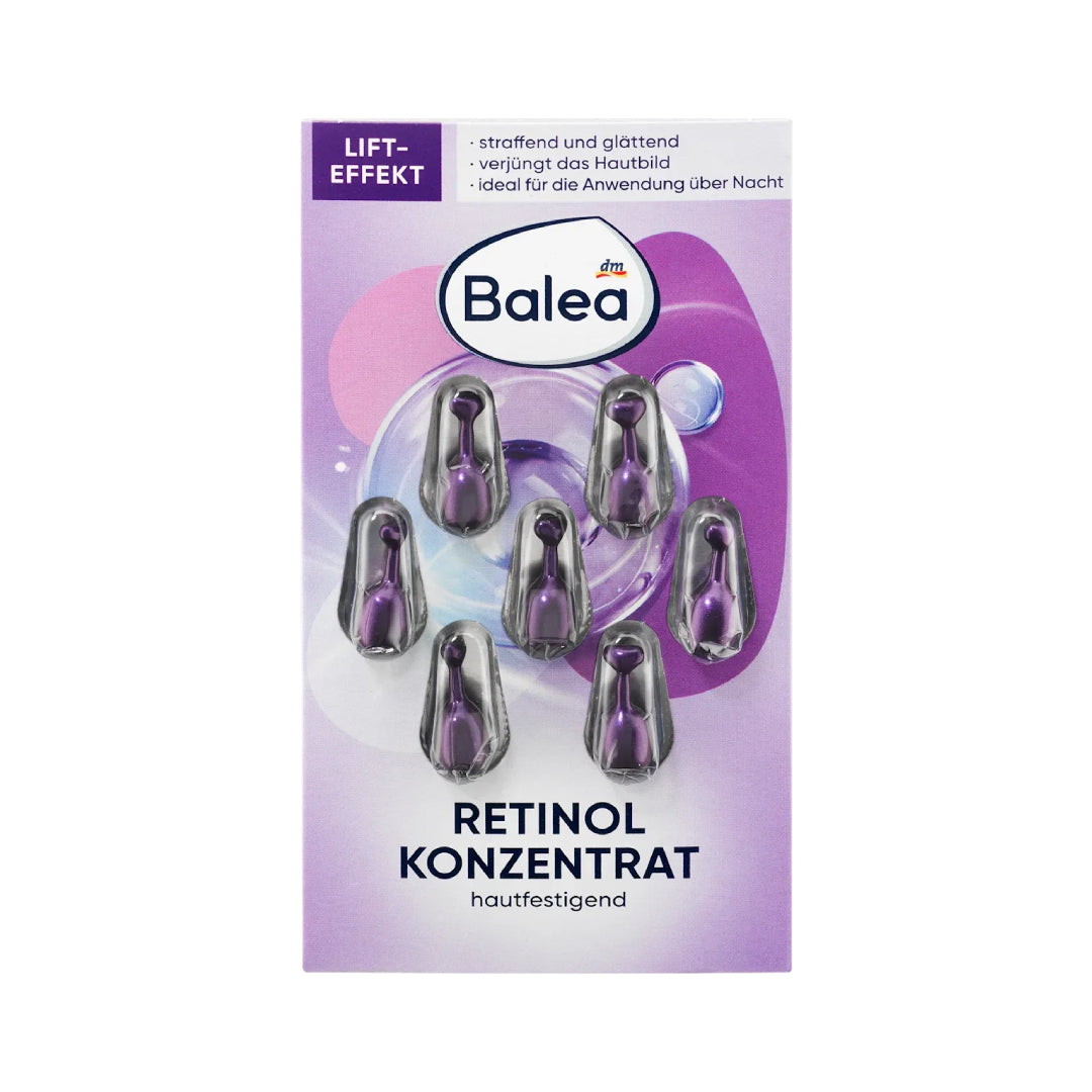 Balea Retinol Concentrate packaging with purple and white design