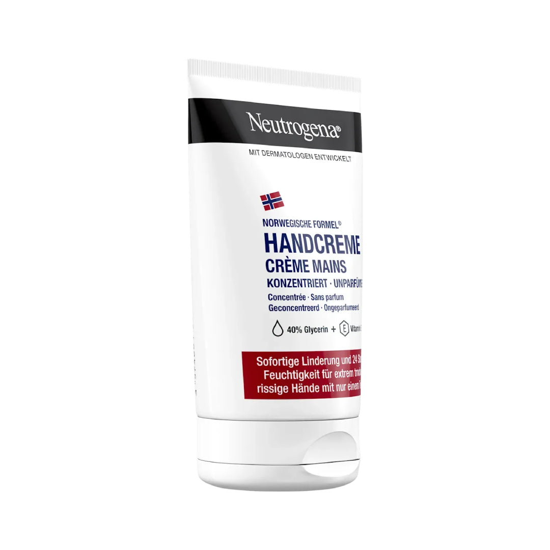 Neutrogena hand cream tube on a white background